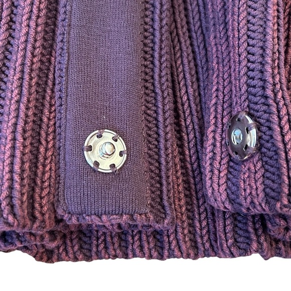 Wildfox Blue and Purple Cardigan with Chunky Knit and Wrap Design - Picture 5 of 7